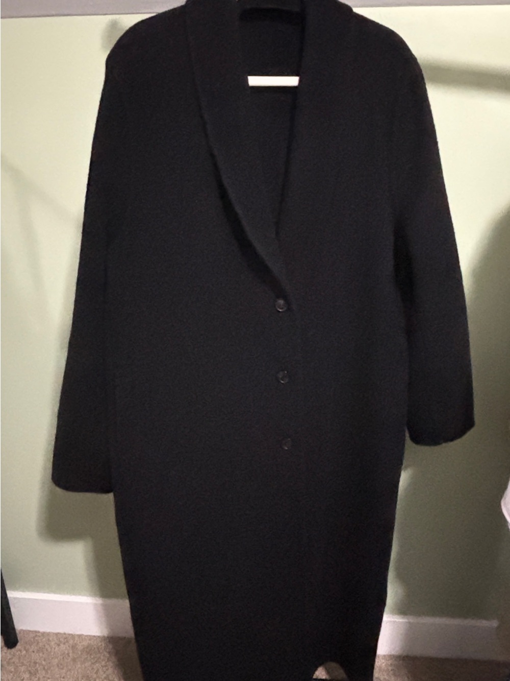 Jenni Kayne Classic Black Women's Long wool blend dress Coat XXL
